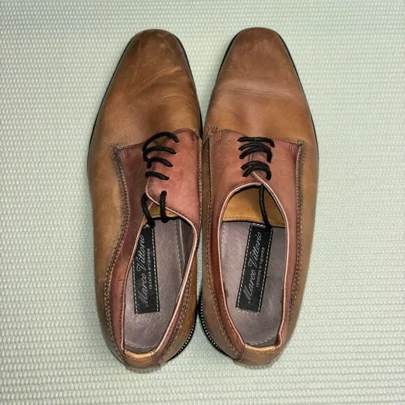 Marco Vittorio Chestnut Leather Lace-Up Oxfords Shoes Men’s Size 8.5 105404
