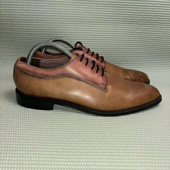 Marco Vittorio Chestnut Leather Lace-Up Oxfords Shoes Men’s Size 8.5 105404