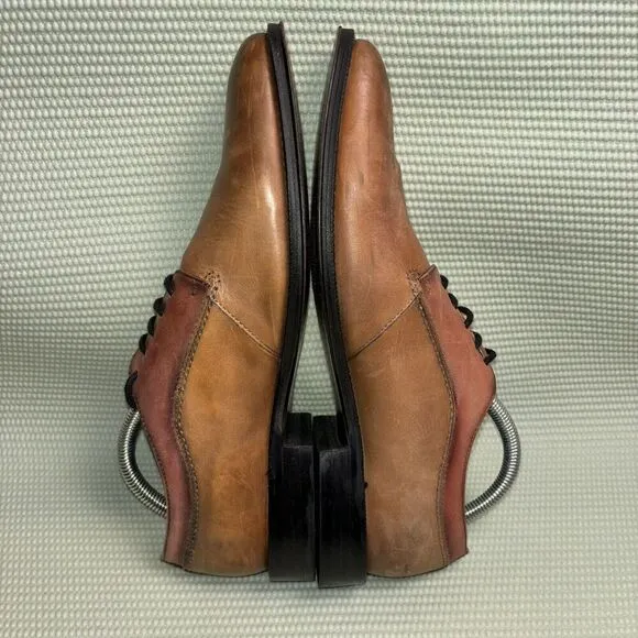 Marco Vittorio Chestnut Leather Lace-Up Oxfords Shoes Men’s Size 8.5 105404