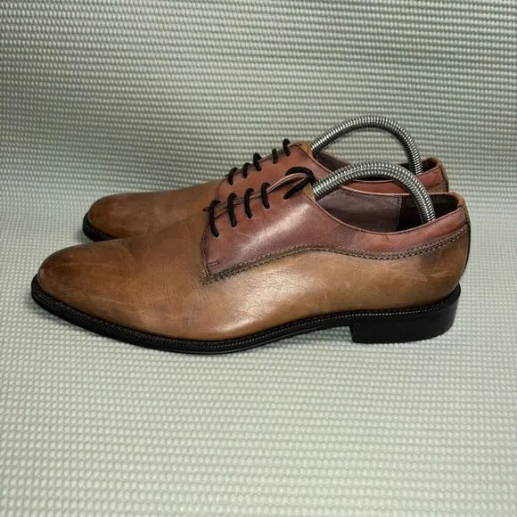 Marco Vittorio Chestnut Leather Lace-Up Oxfords Shoes Men’s Size 8.5 105404