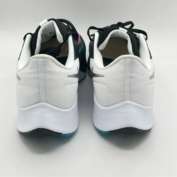 Men Nike Pegasus 38 Road Running Shoes Black/White/Blue/Silver CW7356-003 Sz 12