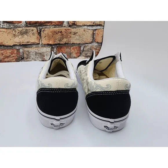 Men Sz 10.5 VANS Old Skool Raven Skull Sneaker Shoes Black Suede Skateboarding