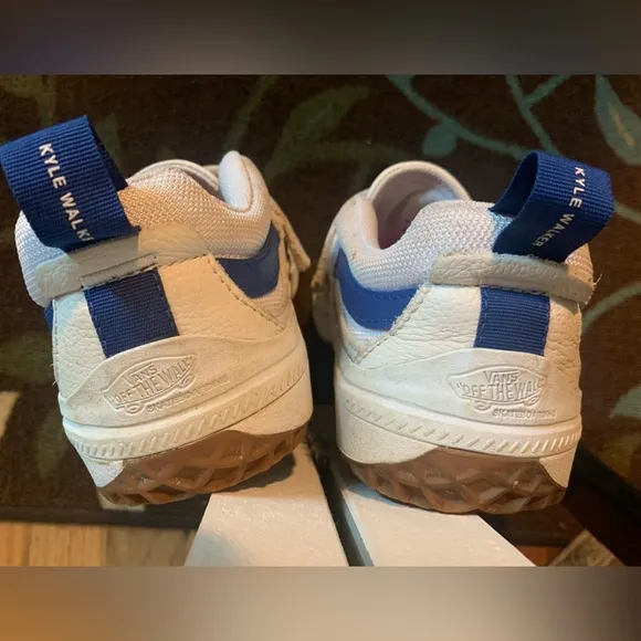 Mens 7.5 Vans Kyle Walker Pro 2 White and Blue Slip On  (Women’s size 9).