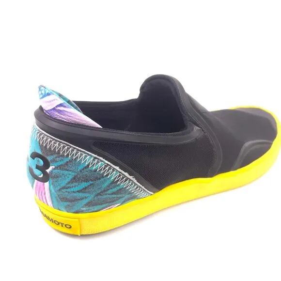 Men's Adidas Yohji Yamamoto Y-3 Black Hand Painted Slip On Shoes Q34391 Size 9