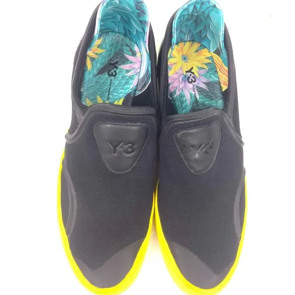 Men's Adidas Yohji Yamamoto Y-3 Black Hand Painted Slip On Shoes Q34391 Size 9