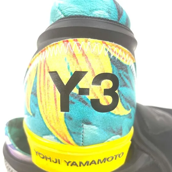 Men's Adidas Yohji Yamamoto Y-3 Black Hand Painted Slip On Shoes Q34391 Size 9
