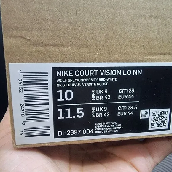 🤩Mens Casual Shoes Nike Court Vision Lo Next Nature 10 Wolf Grey Red DH2987-004