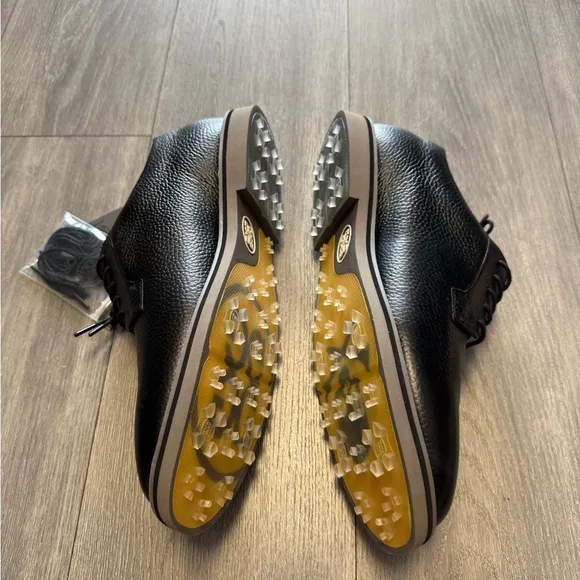 Men's G/Fore G4 Collection Gallivanter Onyx Black Leather Golf G4MC20EF01 Sz 11