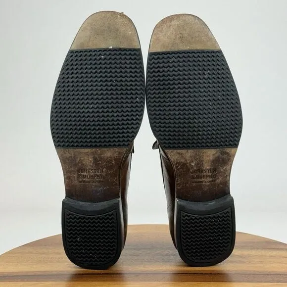 Mens Johnston &amp; Murphy Brown Leather Plain Toe Comfort Loafers Shoes Size 11 M‎