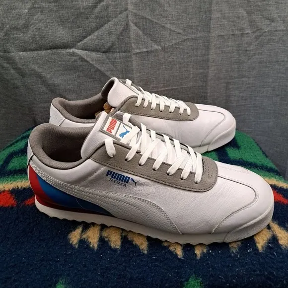 Men's Puma Roma Retro White/Red-Indigo Size 12 (371514 01)