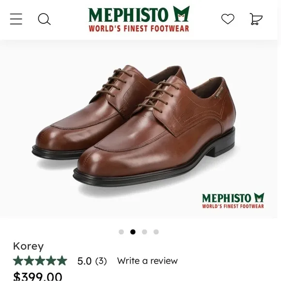 MEPHISTO Men's Brown Leather Loafer Walking Dress Shoes Size 8.5 Like New!