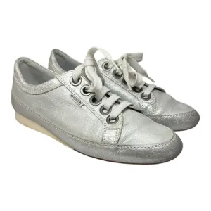 Mephisto Women Bretta Oxford Platinum Sophia Lace Up Comfort Shoes Silver 8.5
