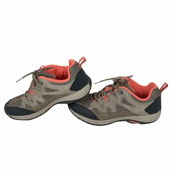 Merrell Athletic Shoes, Gray, Orange, 7