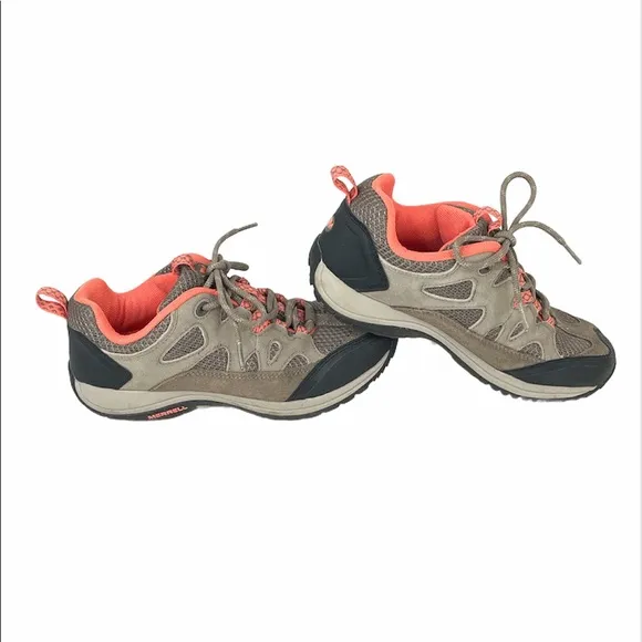 Merrell Athletic Shoes, Gray, Orange, 7