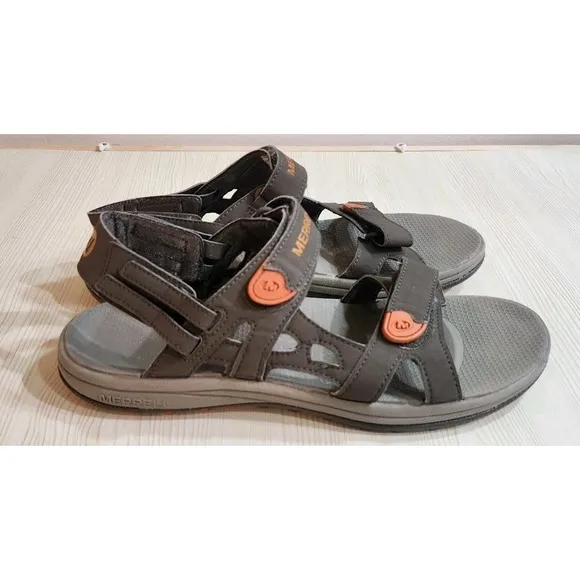 MERRELL Boulder Burnt Orange Men's Gray Sandals Size 11