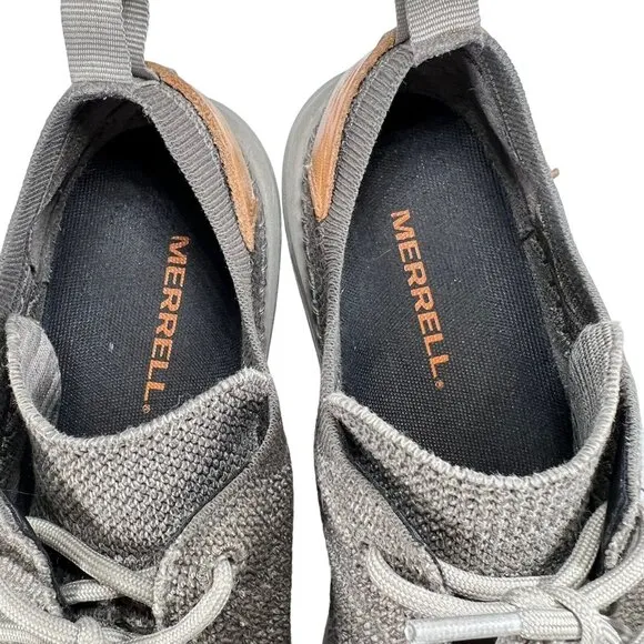 Merrell Gridway Moccasin Shoes Boulder Knit Vibram Sole Tan Brown Mens Size 8