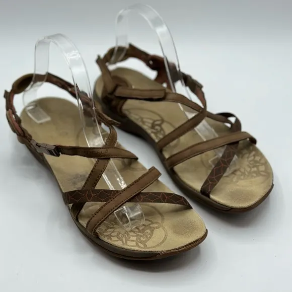 Merrell Jacardia Women's Brown Leather Sandals Size 10