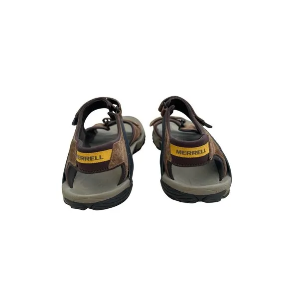 Merrell Men’s Suede Leather Outdoor Sandals Size 14 Adjustable Straps Vibram Sol
