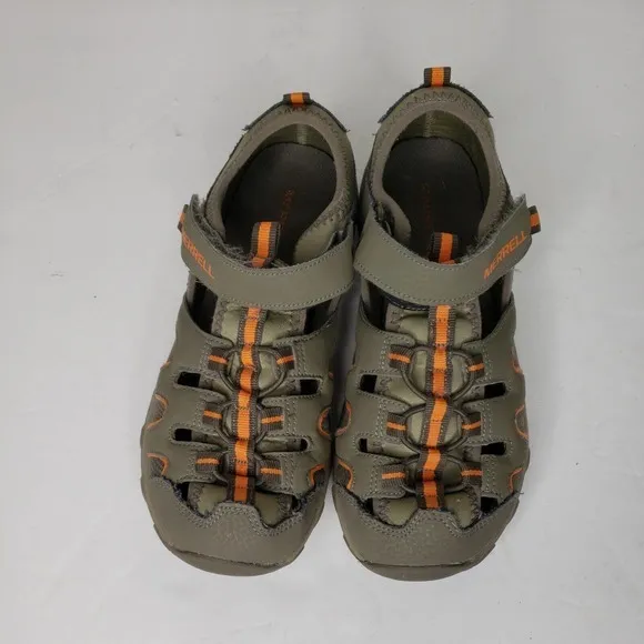 Merrell ML Hydro H20 Boys Size‎ 5M Gray Orange Hiker Outdoor Sandals