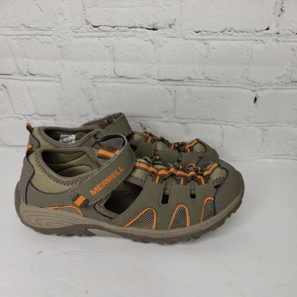Merrell ML Hydro H20 Boys Size‎ 5M Gray Orange Hiker Outdoor Sandals