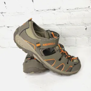 Merrell ML Hydro H20 Boys Size‎ 5M Gray Orange Hiker Outdoor Sandals