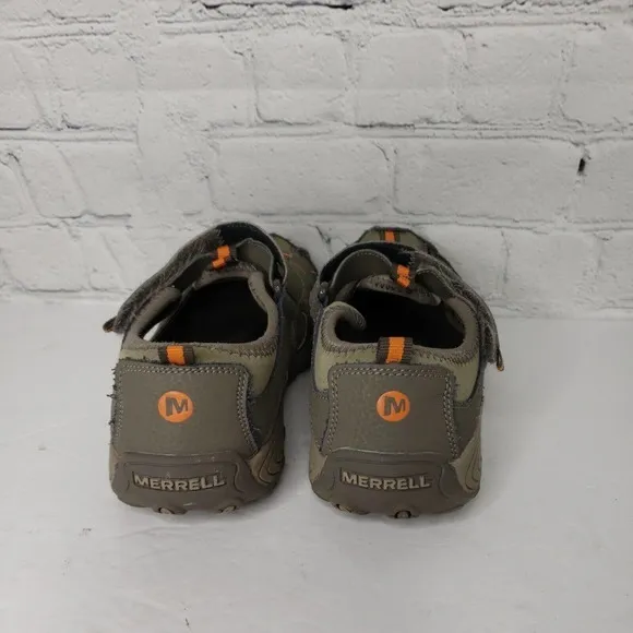 Merrell ML Hydro H20 Boys Size‎ 5M Gray Orange Hiker Outdoor Sandals