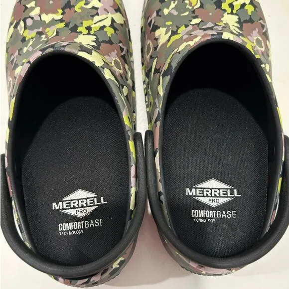 MERRELL New Pro Comfort Base Nursing Floral Camo Clogs Size M6 / W8