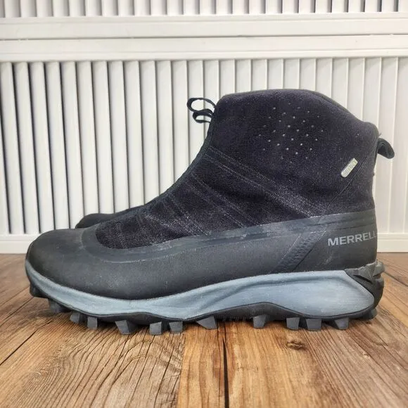 Merrell Thermo Snowdrift Zip Mid Shell Mens Sz 12 Black Insulated Boots J99843