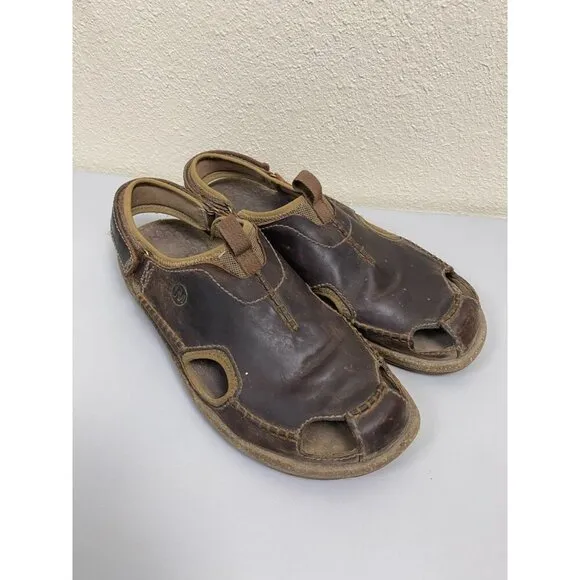 Merrell Vibram Brown Leather Sandals Men 13 Fisherman Classic vacation Outdoor