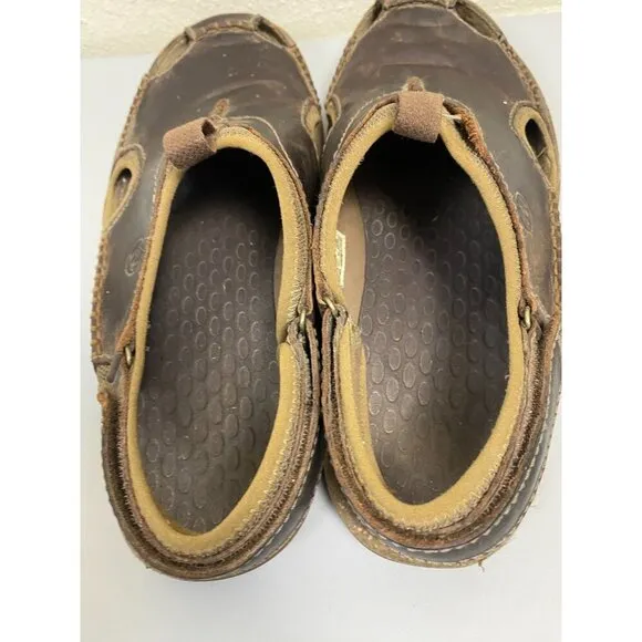 Merrell Vibram Brown Leather Sandals Men 13 Fisherman Classic vacation Outdoor