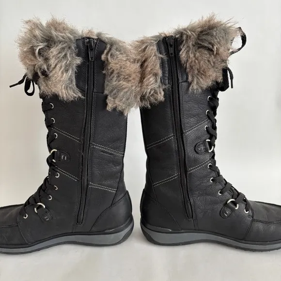 Merrell Women black leather Snowcreek Tall Polar Waterproof Boots size 10.5