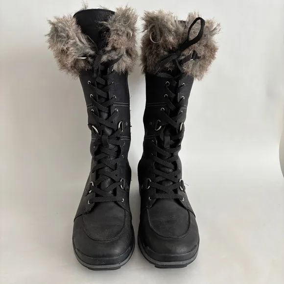 Merrell Women black leather Snowcreek Tall Polar Waterproof Boots size 10.5