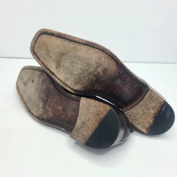 Mezlan Exotic Eel Skin Men's Dinan Oxford‎ Lace Up Shoes Brown Sz 9M