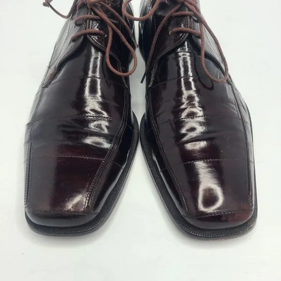 Mezlan Exotic Eel Skin Men's Dinan Oxford‎ Lace Up Shoes Brown Sz 9M