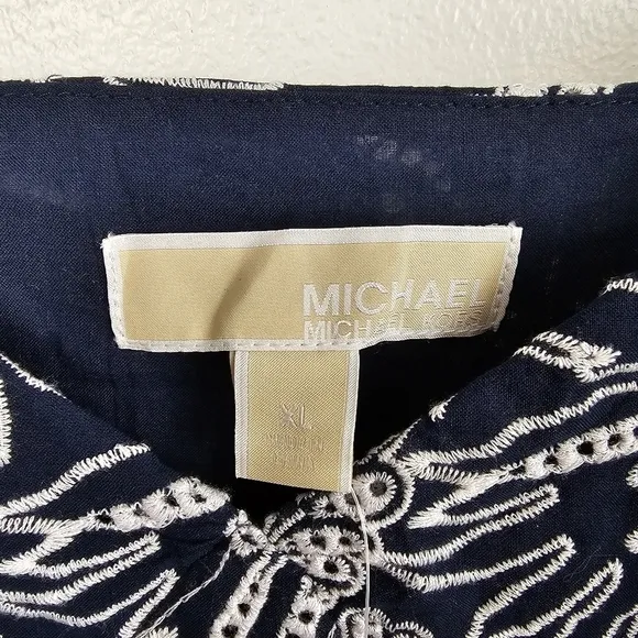 Michael Kors Palm Eyelet Cotton Slip Dress NWT, size XL