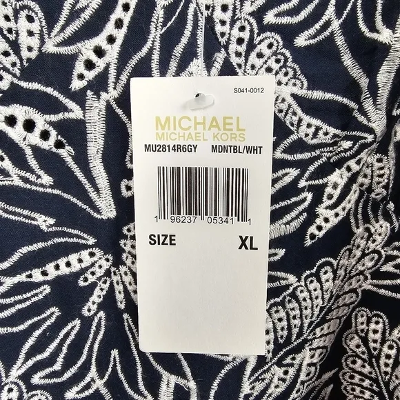 Michael Kors Palm Eyelet Cotton Slip Dress NWT, size XL