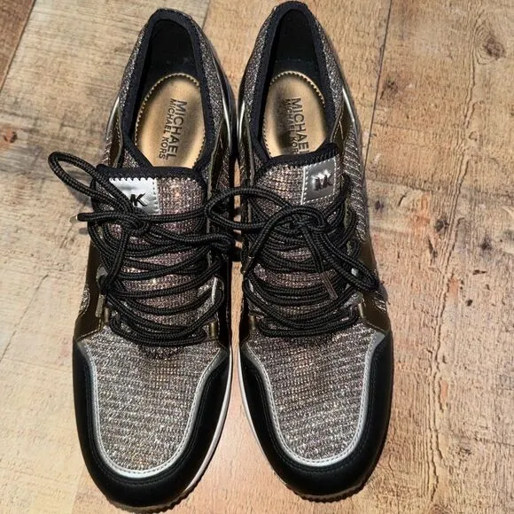 Michael Kors Liv Glitter Chain Mesh Sneakers