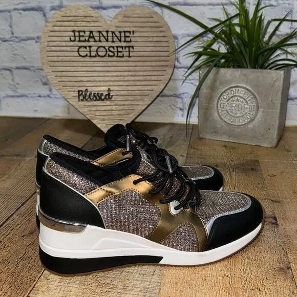 Michael Kors Liv Glitter Chain Mesh Sneakers