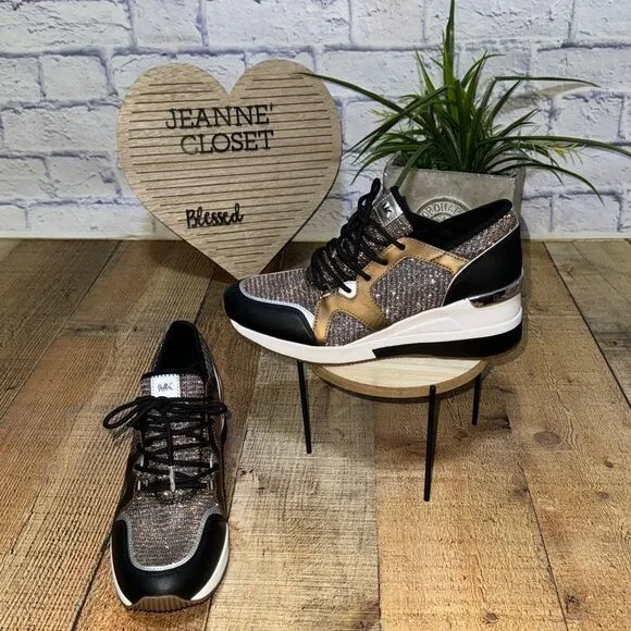 Michael Kors Liv Glitter Chain Mesh Sneakers