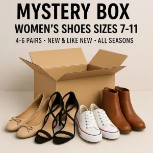 Mystery Box Women’s Shoes Size 7-11 – 4-6 Pairs – New &amp; Open box– All Seasons