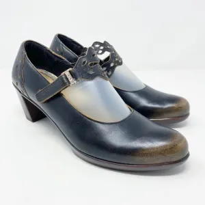 NAOT Brown Burnished Leather Mary Jane Heels Women's Size EU 40 Comfort Shoes