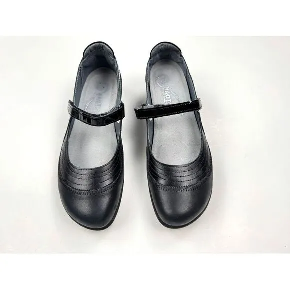 NAOT Kirei Mary Jane Flats Women 40 US 9 EUC Comfort Leather Walking Shoes Black