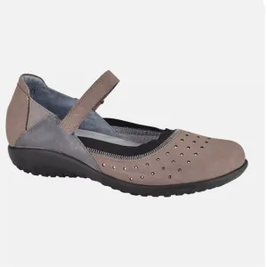 Naot Matua Leather Mary Jane Comfort Flat Shoes Silver Stone Size 37