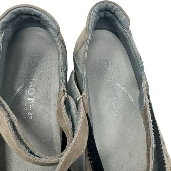 Naot Matua Leather Mary Jane Comfort Flat Shoes Silver Stone Size 37