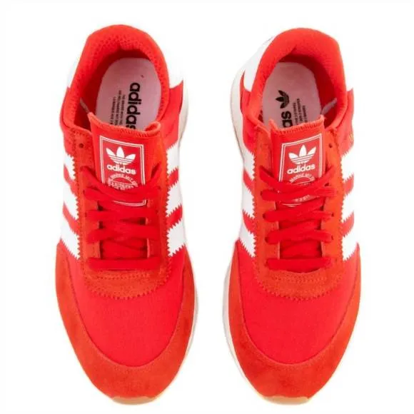 NEW ADIDAS men's i-5923 iniki running shoes in red/footwear white/gum