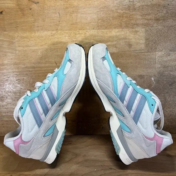 NEW Adidas Torsion Super SUEDE Womens Size 9.5 Running Shoes Sneakers Grey Mint