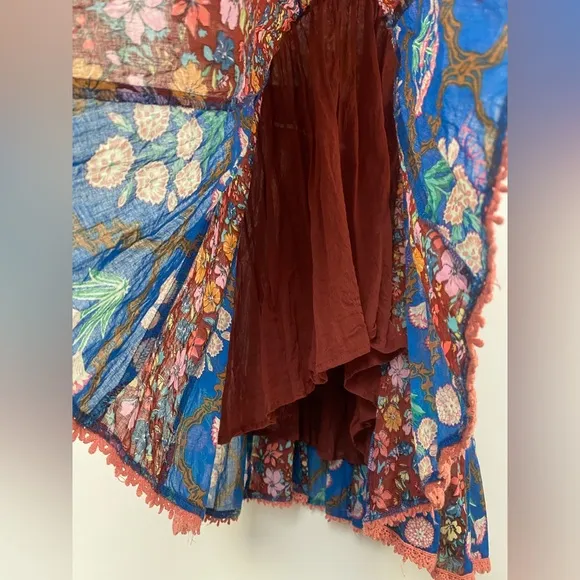 New Anthropologie Barok Dress Floral Puff Balloon Embroidered Sleeve Size Medium