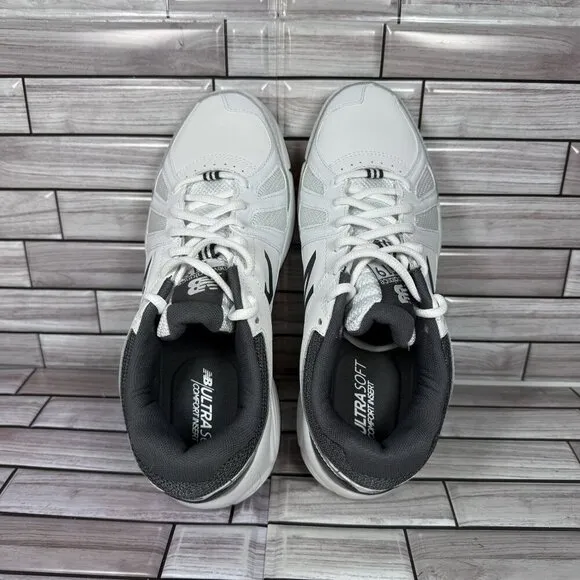 New Balance Men's White/Grey Leather 519 Walking Sneakers Shoe Size 8.5-NEW
