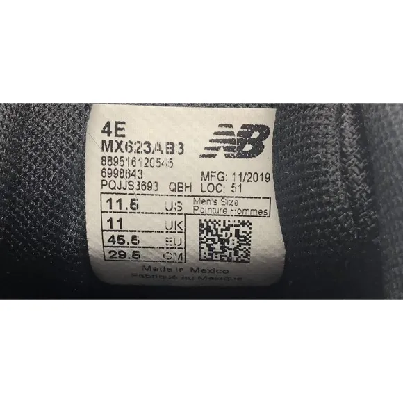 New Balance Shoes Mens Size 11.5 4E Black 623 V3 MX623AB3 Walking Sneakers