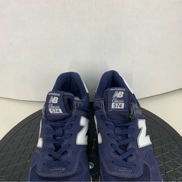 New Balance Sneakers Men Size 9.5 Classic Core 574 Shoes Blue Suede Leather